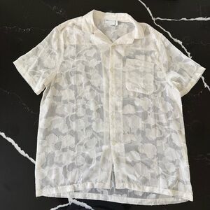 ASOS White Floral Sheer Shirt